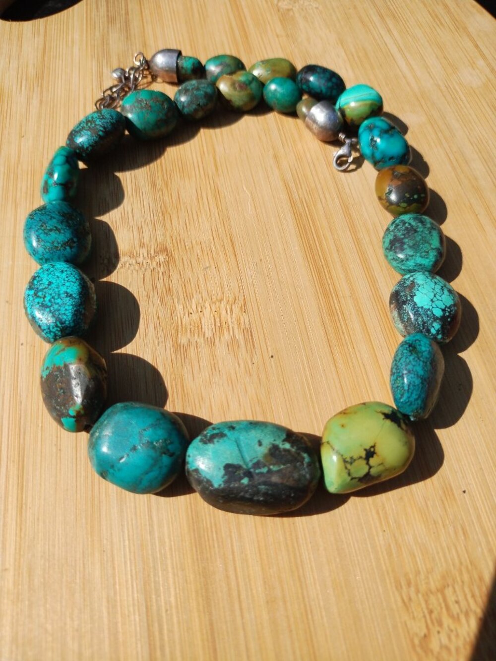 Jay King DTR Chunky Hubei Turquoise nugget necklace 925 Sterling Silver - Picture 4 of 8